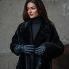 Дублянка з натуральної шкіри в темно-синьому кольорі,двохстороння 10