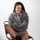 Дублянка з натуральної шкіри в сірому кольорі,двохстороння 10