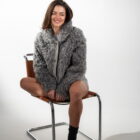 Дублянка з натуральної шкіри в сірому кольорі,двохстороння 18