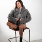 Дублянка з натуральної шкіри в сірому кольорі,двохстороння 17