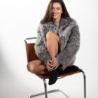 Дублянка з натуральної шкіри в сірому кольорі,двохстороння 16