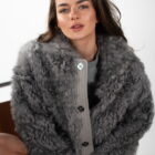 Дублянка з натуральної шкіри в сірому кольорі,двохстороння 6