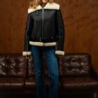 Дублянка з хутра овчини мерино в чорному кольорі 4