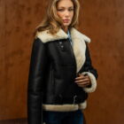 Дублянка з хутра овчини мерино в чорному кольорі 5