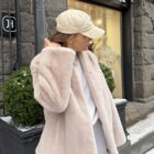 Шуба з натурального хутра норки в рожевому кольорі 3