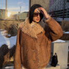 Дублянка з натуральної шкіри в темно-бежевому кольорі 3