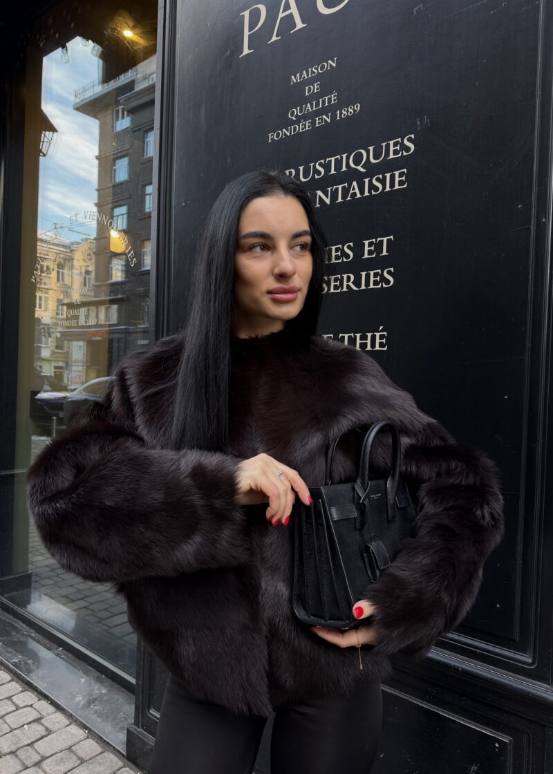 Дублянка з натуральної шкіри в коричневому кольорі,двохстороння