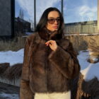 Дублянка з натуральної шкіри в коричневому кольорі,двохстороння 3