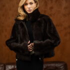 Дублянка з натуральної шкіри овчини в коричневому кольорі,двостороння 6