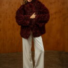 Дублянка з натуральної шкіри в бордовому кольорі,двохстороння 4