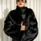 Дублянка з натуральної шкіри в чорному кольорі,двохстороння 2