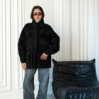 Дублянка-парка з натуральної шкіри в чорному кольорі 4